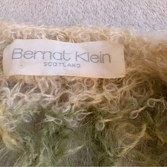 Bernat Klein Vintage Mohair Striped V-Neck Handknit Sweater Vest — Rare Sz L - Picture 3 of 11